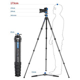 Leofoto LS-255CEX Ranger Series Carbon Fiber Tripod with Built-in Leveling Base (Featherweight)